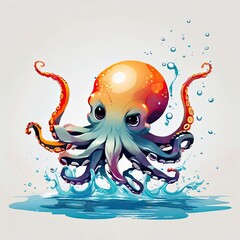 Wall Mural - octopus illustration