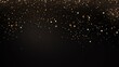 black abstract background with gold shimmer. Copy space