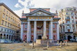 triest, italien - alte börse und neptunbrunnen an der piazza della borsa