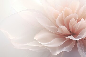 organza flower dahlia on a delicate powdery pink background. copy space