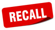 recall sticker. recall label
