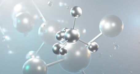 Wall Mural - Sulfuric acid rotating 3d molecule, molecular structure of sulphuric acid, seamless video