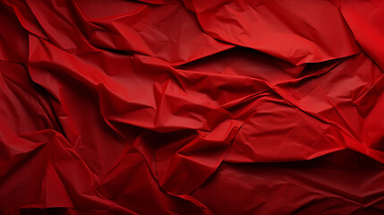 Wall Mural - Red crumpled paper texture background