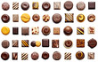 Different sortiments of chocolate candies illustration PNG element cut out transparent isolated on white background ,PNG file ,artwork graphic design.