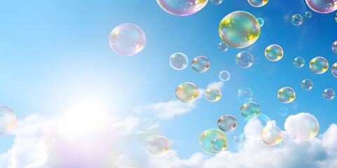 Wall Mural - soap bubbles sky panorama background