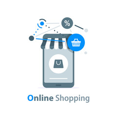 Wall Mural - online marketing vector illustration. internet business process,mobile marketing , e-marketing, e-co