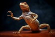 A lizard performing amusing and entertaining yoga movements. Generative AI
