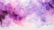 Lilac, Violet, Purple Abstract Watercolor Background Texture. High Resolution Colorful Watercolor Texture For Cards, Backgrounds, Fabrics, Posters. Hand Draw Backdrop