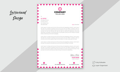 Wall Mural - Professional and clean, modern, creative letterhead design, business proposal letter.	