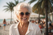 © Magic Art - portrait of a old woman in the Miami beach