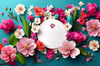 Nowruz  International Day Template Social Media Banner Invitation Card with spring flowers