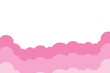 Pink paper clouds. Seamless border for Valentine's Day. 