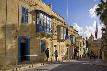 Wall Mural - Historical street in downtown in Victoria, Malta 