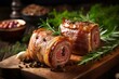 savoury wrapped meat. Generative AI