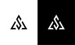 A S initials triangle line logo