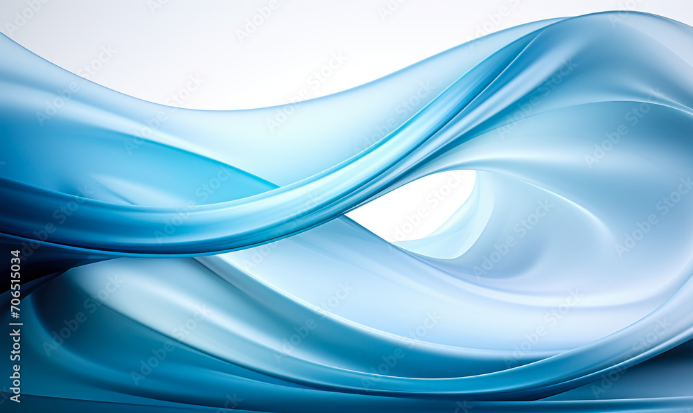 Abstract Blue Wavy Design on White Background, Modern Fluid Art Concept ...