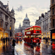 London city night view - bus double decker