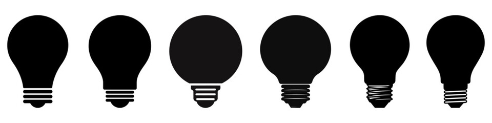 Wall Mural - light bulb icons set. black light bulb icon on white background.