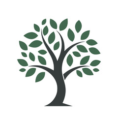 Canvas Print - tree icon. cute tree icon on white background.