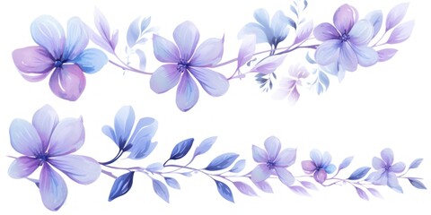  Periwinkle pastel template of flower designs with leaves and petals