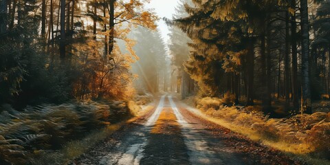 Canvas Print - Road in beautiful forest.
