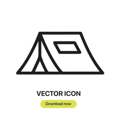 Leinwandbilder - Tent icon vector. Linear-style sign for mobile concept and web design. Tent symbol illustration. Pixel vector graphics - Vector.	
