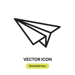 Aufkleber - Paper Plane icon vector. Linear-style sign for mobile concept and web design. Paper Plane symbol illustration. Pixel vector graphics - Vector.	