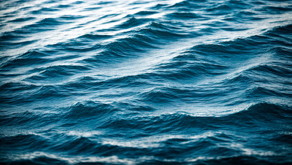 Wall Mural - Blue sea water background texture. Sea water surface texture. sea water texture. Deep sea waves. Ai Generative