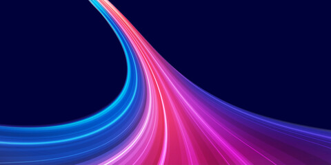 Wall Mural - modern abstract high-speed light effect. abstract background with curved beams of light. technology 