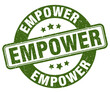 empower stamp. empower label. round grunge sign