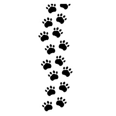 Fototapete - vector cat dog paw print trail across screen footprint pattern seamless