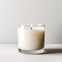 Canvas Print - blank scented candle glass mock up white background