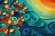 Abstract colorful background with swirls and leaves. Abstract background in irish colors and patterns, March: Irish American Heritage Month -