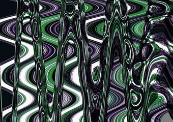 Wall Mural - Abstract wavy background. Wavy thin lines are grouped, arranged on different layers and create an interesting pattern against a dark background. Illustration.