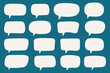 Set of hand drawn speech bubbles. Speak bubble text, cartoon chatting box, message box. Blank empty white speech bubbles.
