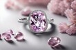 Captivating kunzite gemstone with a delicate pink hue, radiating soft femininity.