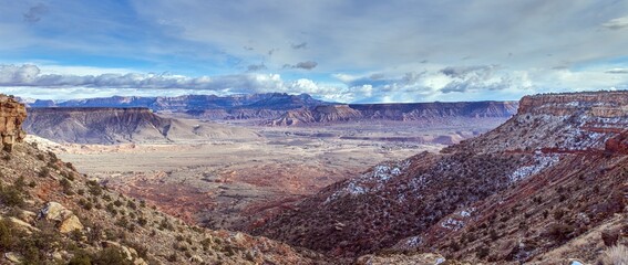 Wall Mural - High-contrast panoramic image of the canyon landscape of the Arizona desert