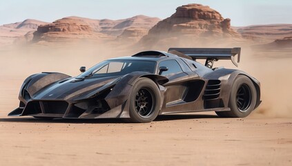 Wall Mural - spider super car in desert near, fast car new car , luxury exotic car