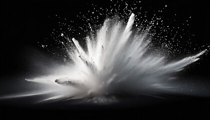 Wall Mural - white powder explosion on black background