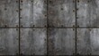 seamless grungy scratched old steel wall panels background texture tileable industrial rusted metal bulkhead floor plates pattern 8k high resolution grey rough metallic iron moulding 3d rendering