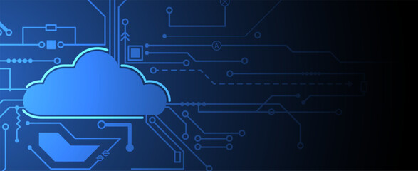 Modern cloud technology. Integrated digital web concept background
