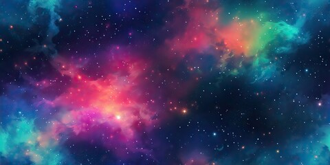 Wall Mural - ai generated. ai generative. color bright abstract space cosmic galaxy universe background with many