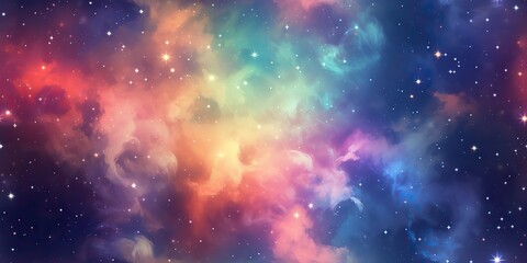 Wall Mural - ai generated. ai generative. color bright abstract space cosmic galaxy universe background with many