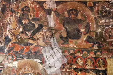  Buddha, frescoes of Hundar Monastery, Thangkas, Buddhist Art, Tibetan Buddhism
