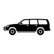 © far700 - Car icon. SUV. Off-road vehicle. Black silhouette. Side view. Vector simple flat graphic illustration. Isolated object on a white background. Isolate.