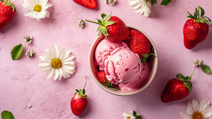 Poster - Strawberry ice cream