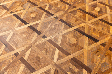 Sticker - Vintage luxary parquet made of various wood types planks