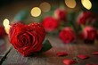 Romantic Valentine Mockup Image with Roses: Love Celebration and Affection Symbolized - Perfect Holiday Gift Design for February Relationship Greetings and Passionate Emotions. Generative AI