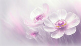 Fototapeta Kwiaty - Piękne, delikatne, różowe Anemony.  Abstrakcja, tapeta, dekoracja.  Generative AI