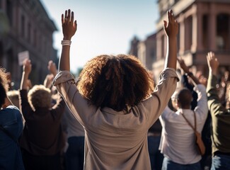 A young black woman on the protest